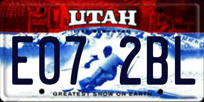 UT license plate E072BL