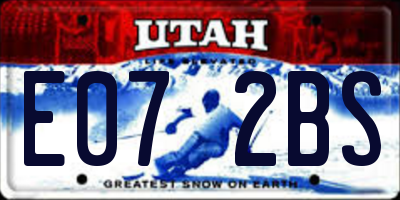 UT license plate E072BS