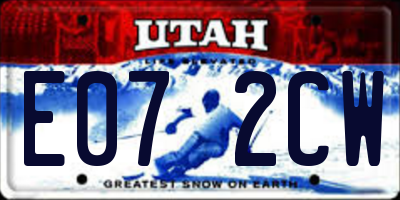 UT license plate E072CW