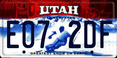 UT license plate E072DF