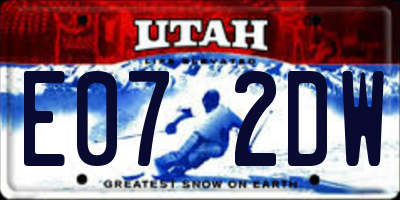 UT license plate E072DW