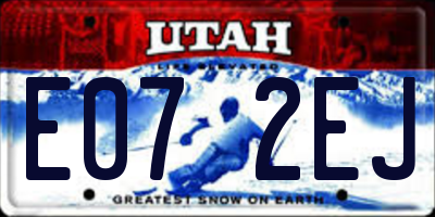 UT license plate E072EJ