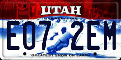 UT license plate E072EM
