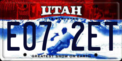 UT license plate E072ET