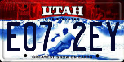 UT license plate E072EY