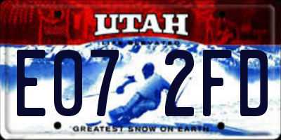 UT license plate E072FD