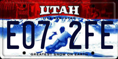 UT license plate E072FE