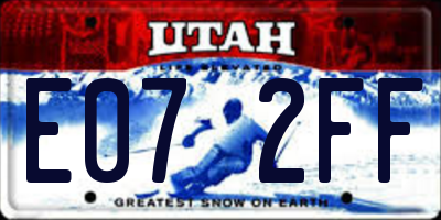 UT license plate E072FF