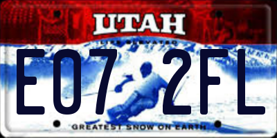 UT license plate E072FL