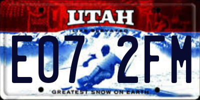 UT license plate E072FM