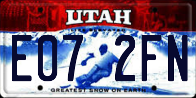 UT license plate E072FN