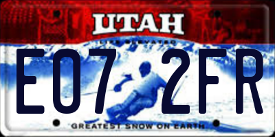 UT license plate E072FR