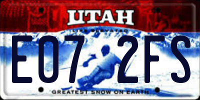UT license plate E072FS