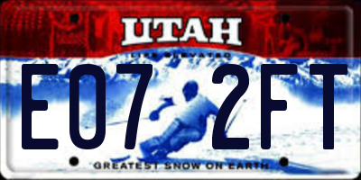 UT license plate E072FT