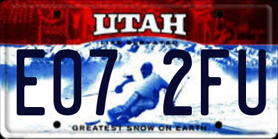 UT license plate E072FU