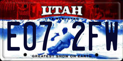 UT license plate E072FW