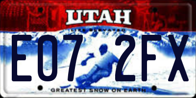 UT license plate E072FX