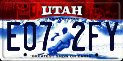 UT license plate E072FY