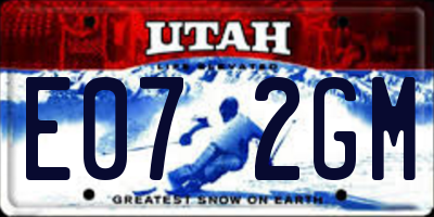 UT license plate E072GM