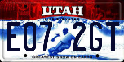 UT license plate E072GT