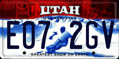 UT license plate E072GV