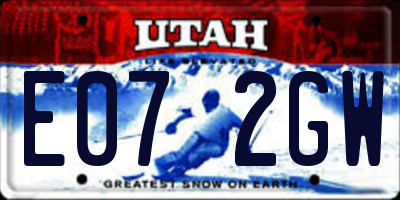 UT license plate E072GW