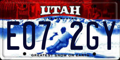 UT license plate E072GY