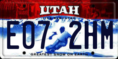 UT license plate E072HM
