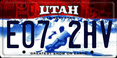 UT license plate E072HV