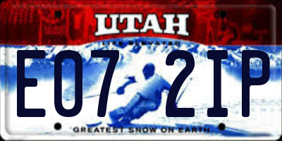 UT license plate E072IP