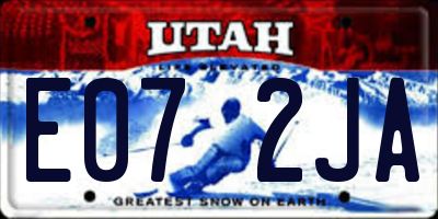 UT license plate E072JA
