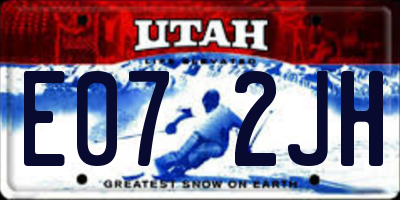 UT license plate E072JH