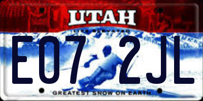 UT license plate E072JL