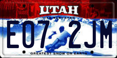 UT license plate E072JM