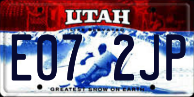 UT license plate E072JP