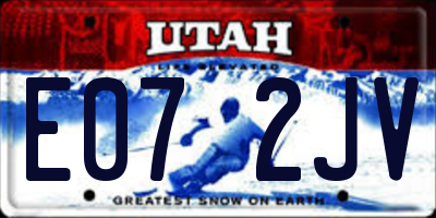 UT license plate E072JV