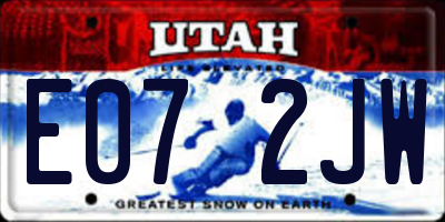 UT license plate E072JW