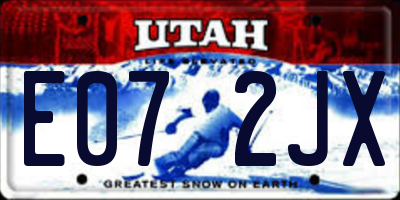 UT license plate E072JX