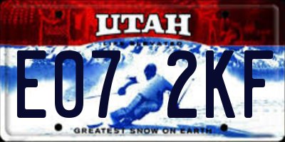 UT license plate E072KF