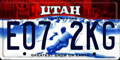UT license plate E072KG