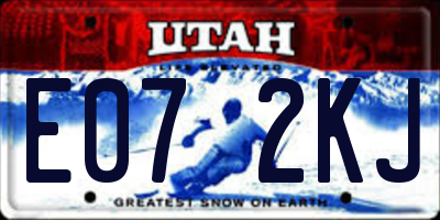 UT license plate E072KJ