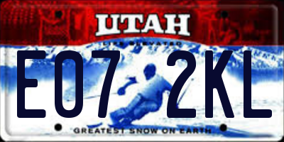 UT license plate E072KL