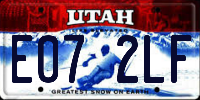 UT license plate E072LF
