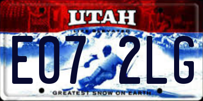 UT license plate E072LG