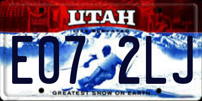 UT license plate E072LJ