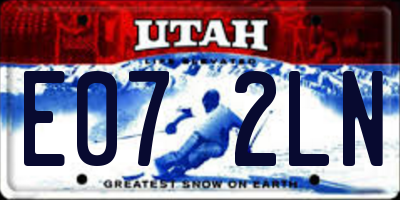 UT license plate E072LN