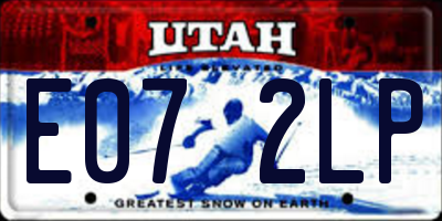 UT license plate E072LP