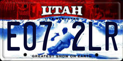 UT license plate E072LR