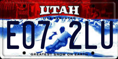 UT license plate E072LU