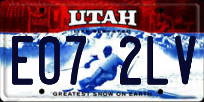 UT license plate E072LV